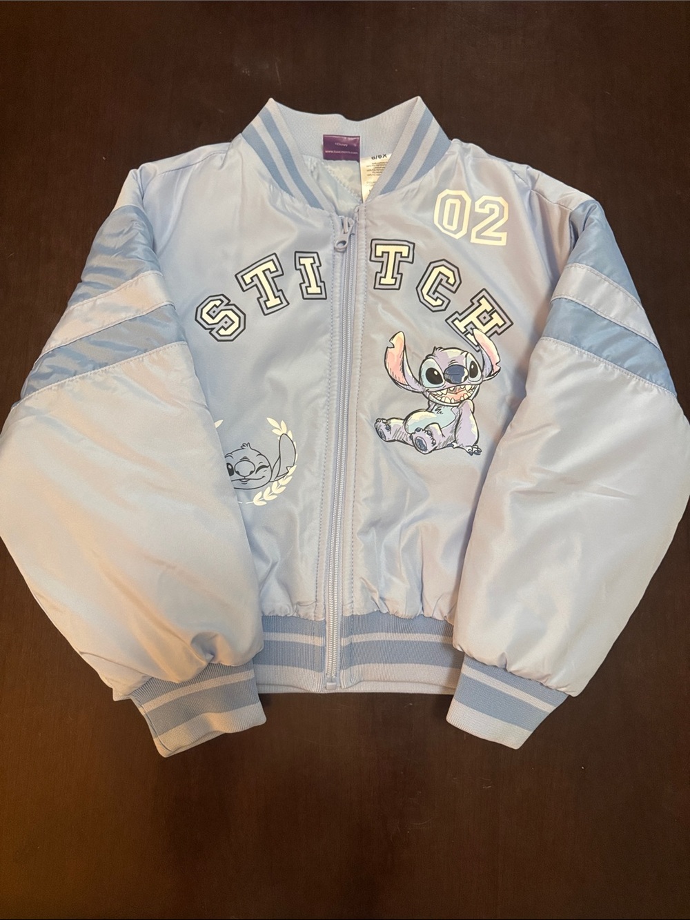 Disney Stitch Light Blue Kids Bomber Jacket